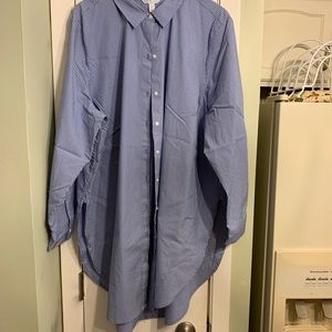 Oversized Button Down Shirt / Swimsuit Cover Up 3x